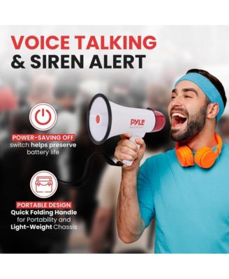 Compact Megaphone Speaker, Battery Operated, Siren Alarm Mode, Volume Control
