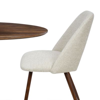 Walnut Finish Table And 4 Comfortable Chairs 5-Piece Dining Set