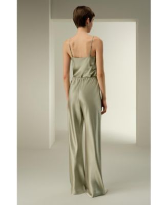 Women's Straight-Leg Silk Satin Pants