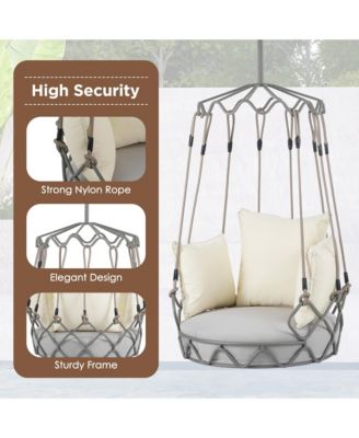 Outdoor Floating Swing Chair with 8 Inch Waterproof Cushion 300lb Capacity