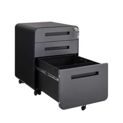 3 Drawer Mobile File Cabinet Under Desk Office Versatile Storage Cabinet for Legal/Letter/A4 Files, 5 Wheel Design Anti-Tilting