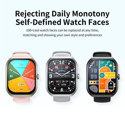 Smart Watch with 2.1" HD Touchscreen, Bluetooth Calling, Wellness Tracking, Bonus Leather Strap Included