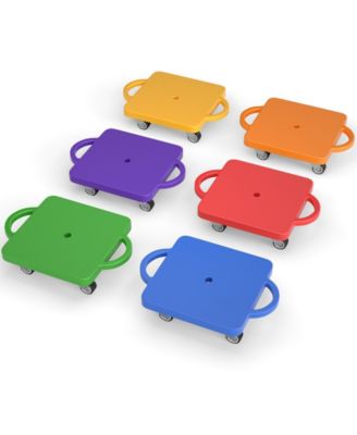 4/6-Piece Kids Sitting Scooter Set with Handles and Non-marring Universal Casters