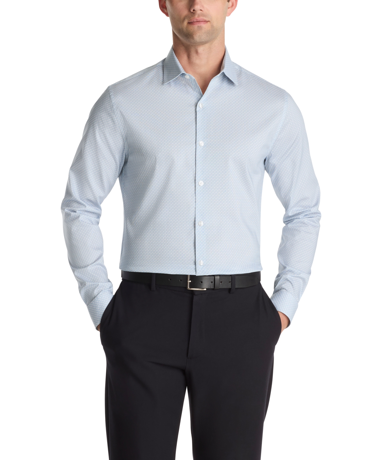 Kenneth Cole Reaction Men's Technicole Slim Fit Dress Shirt In Blue