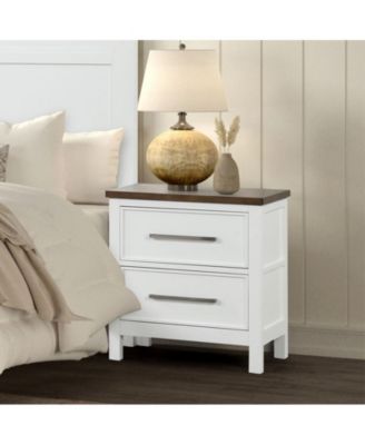Two-Tone Nightstand Storage Cabinet