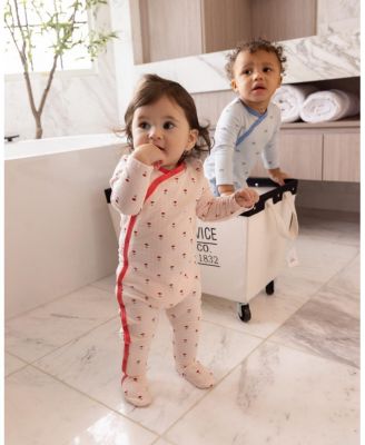Baby Girls "Plant Your Dreams And Grow Happy" Floral Pointelle Footie
