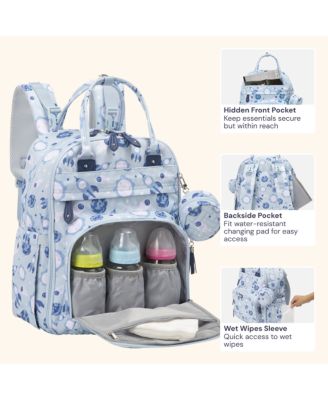 Kids Diaper Bag Backpack Stylish 26L Hands Free Bag with Changing Pad, Stroller Straps & Water-Resistant