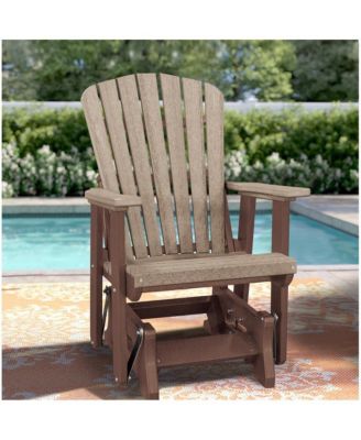 Fan Back Glider Made in the USA- Weatherwood, Tudor Brown