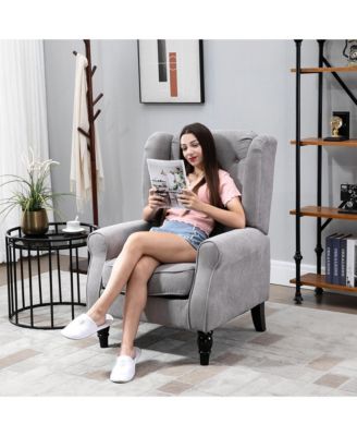 Button-Tufted Accent Chair with High Wingback, Rounded Cushioned Armrests