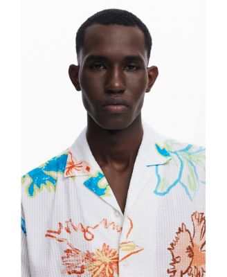 Men's Short-sleeve shirt with leaves