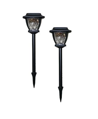 2-Pack Solar Wave Glass-Style Super Bright LED Path Lights