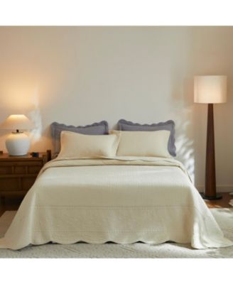 3 PCS 100% Cotton Oversized Bedspread Set Lightweight Quilt Set TG - Queen