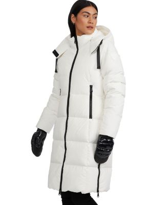 Women's Zaniah Long Channel Quilted Puffer with Removable Hood