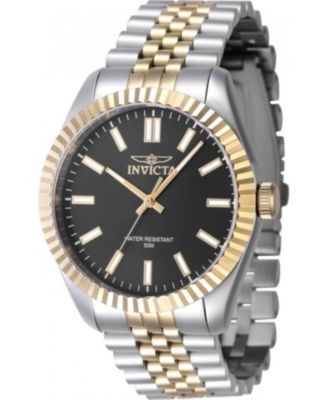 Men's 47483 Specialty Quartz 3 Hand Black Dial Watch