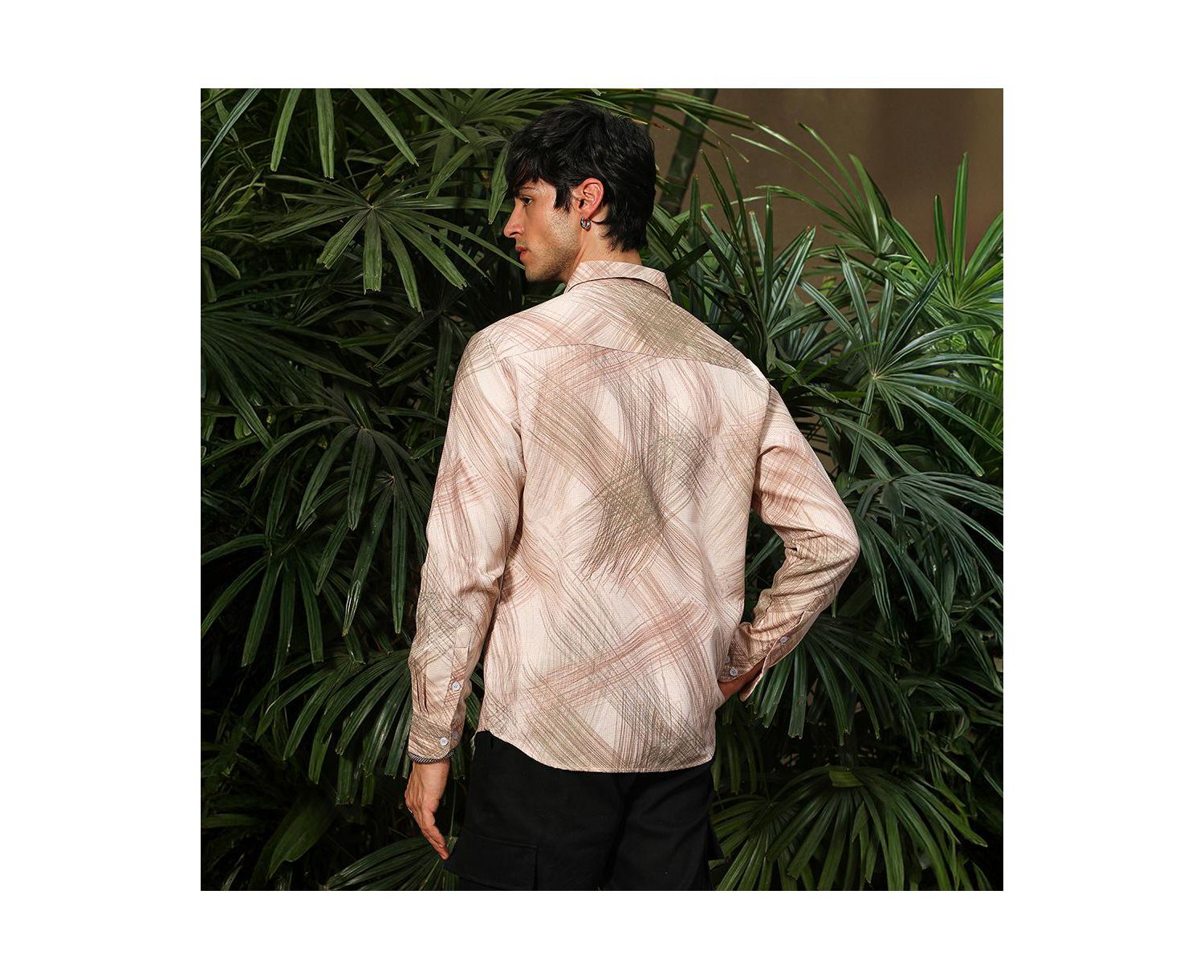 Men's Ecru Beige Soft-Brushed Shirt