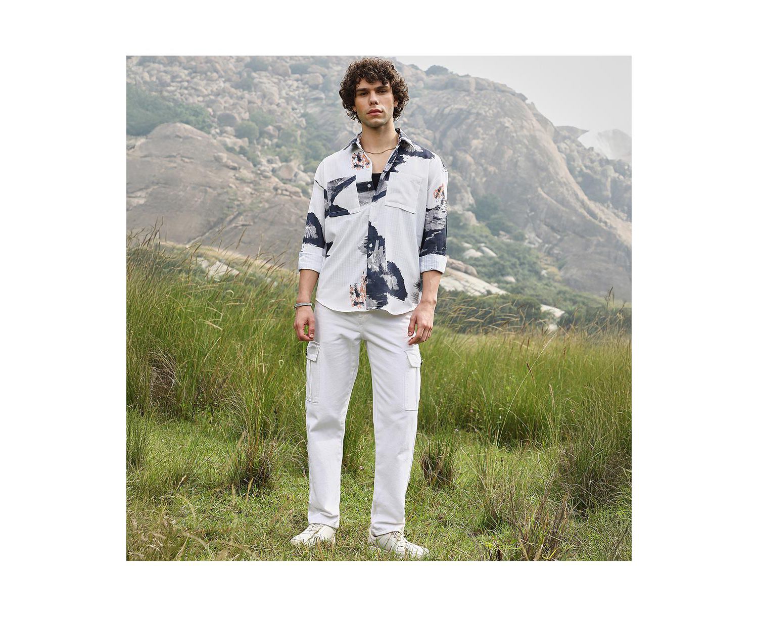 Men's Ethereal Strokes Oversized Shirt