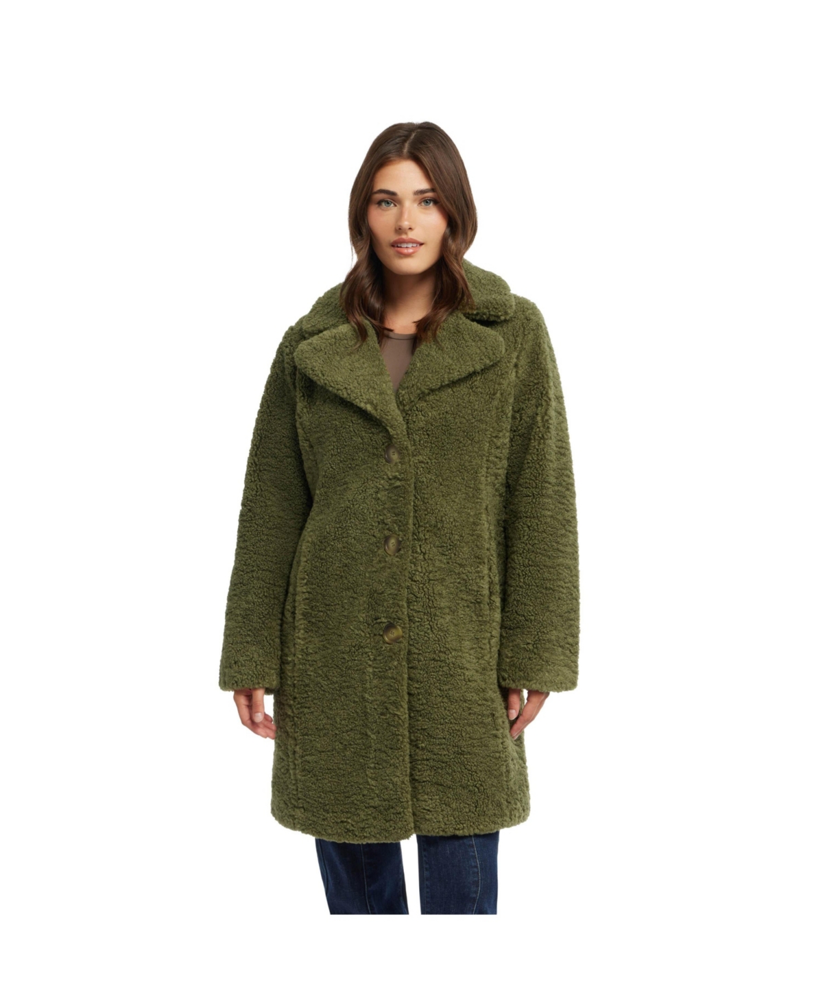 Women's Teddy Coat with Notch Collar