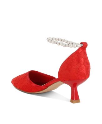 Womens Laika Lace Kitten Heel Sandals