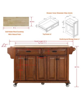  Cambridge Top Kitchen Island with Storage