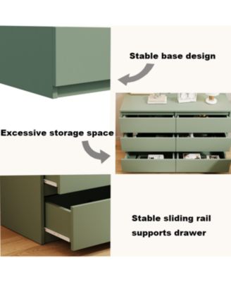 Streamdale green Large 6 drawers chest of drawer dressers table