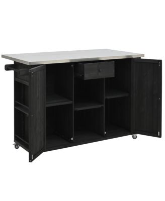 Streamdale Outdoor Kitchen Island - Fir Wood, Stainless Top