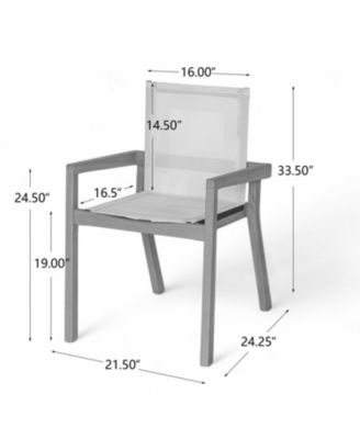 Streamdale Acacia Wood & Mesh Outdoor Dining Chairs (Set of 2)