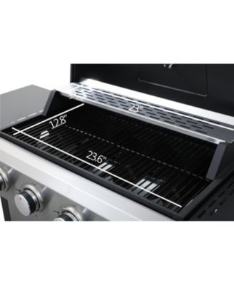 Streamdale 4-Burner Propane BBQ Grill, Foldable Table, Basket, Stainless Steel