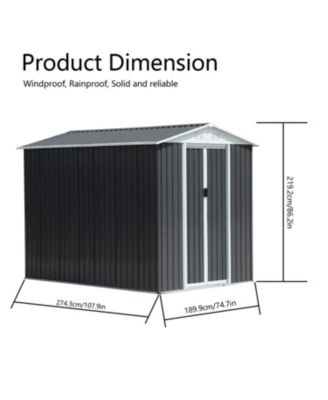 Apex Roof Waterproof Bike Storage Shed (6'x9')