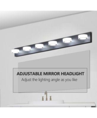 Streamdale LED Modern Black 6-Light Vanity Lights Fixtures Over Mirror Bath Wall Lighting