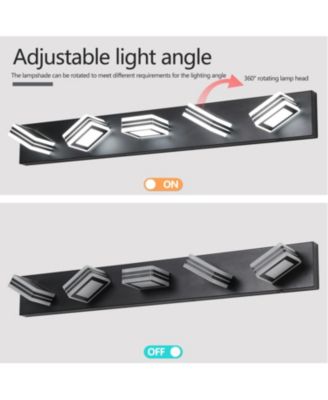 Modern 5-Light Vanity Light Sleek Iron & Acrylic Fixture with Dimming and Energy Efficiency