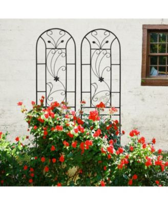 Streamdale 2-Pack Metal Garden Trellis, 86,7" Rustproof, Peacock Style, Black