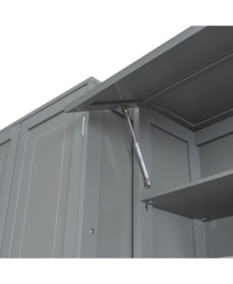 Queen Size Murphy Bed Wall Bed with Closet Drawers and Shelves