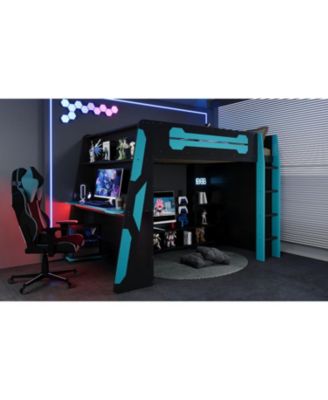 Loft Bed with Desk & Shelves