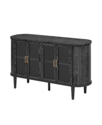 Farmhouse Sideboard Cabinet with Glass Doors