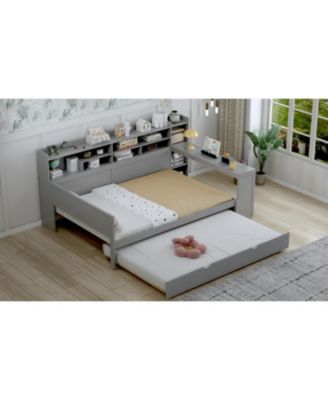 Daybed with Trundle Desk & Shelves