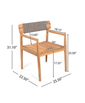 Acacia Wood Outdoor Armchair - Weather-Resistant & Stylish Set of 2