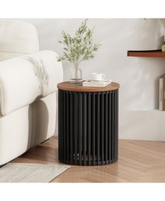 Acacia Wood Side Table - Handcrafted Modern Design