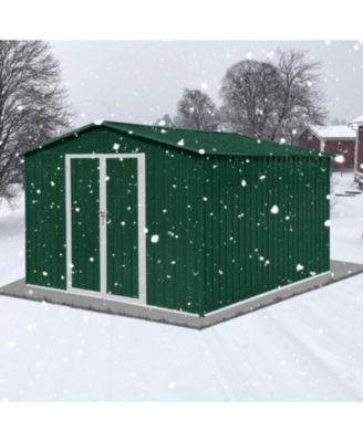 Metal garden sheds 10ftx8ft outdoor storage sheds Green + White