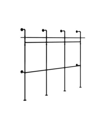 Industrial Pipe Clothing Rack w/ LED & Shelves