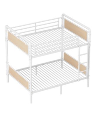 Twin XL Over Twin XL Metal Bunk Bed White