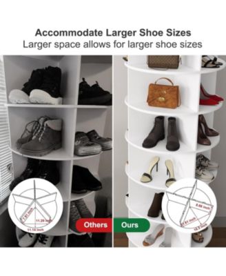 Rotating Shoe Rack Tower (White)
