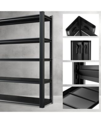59" Wide Black Metal Shelves w/ Dividers