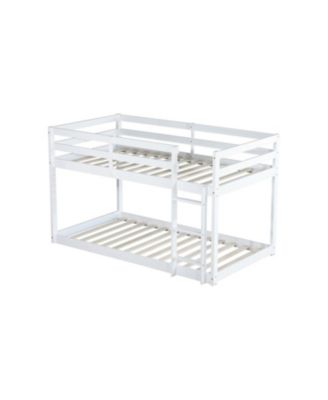 Solid Wood Twin Bunk Bed - White