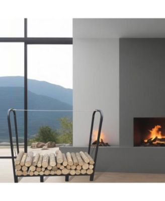 4.1ft Heavy Duty Firewood Rack - Matte Black