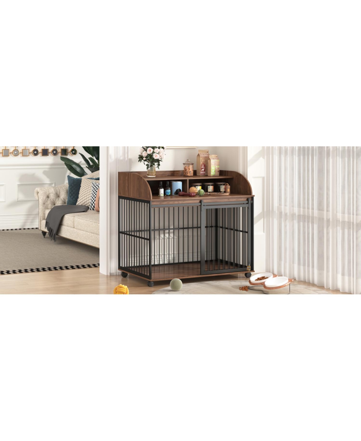 Streamdale Furniture 44" Heavy Duty Dog Crate Furniture with Storage
