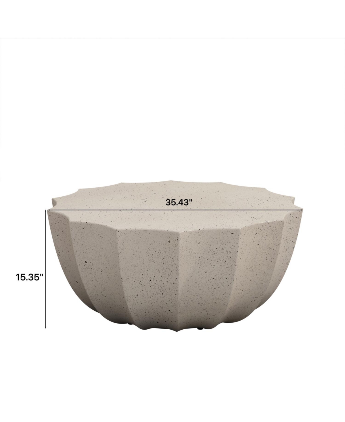 Streamdale Furniture 35" Modern Waterproof MgO Cement Coffee Table - Indoor/Outdoor (White)