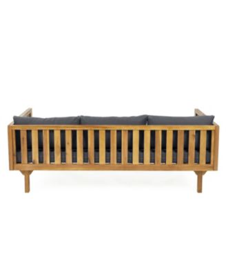 Streamdale Acacia Wood Outdoor Daybed with Rattan Armrests