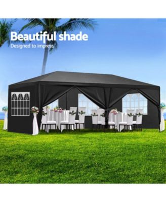 10x20' Wedding Party Canopy Tent with 6 Sidewalls - Black