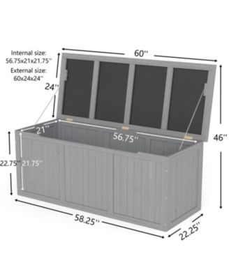 Streamdale 112 Gallon Wooden Deck Box - Outdoor Storage, Seat & Table Top