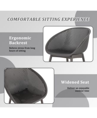 Streamdale Modern Lounge Chairs - Indoor/Outdoor, Warm Grey (2-Pack)